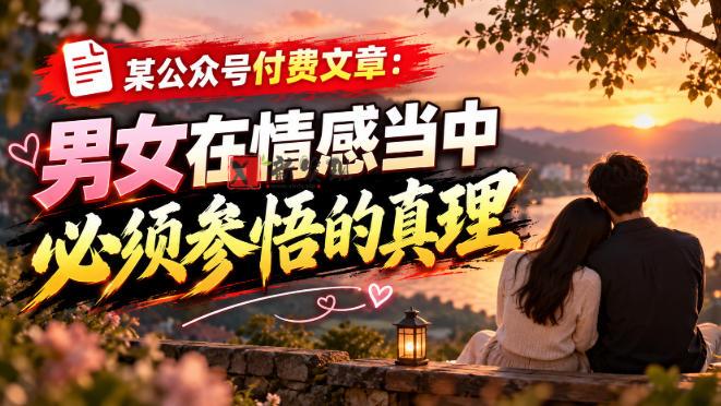 某公众号付费文章：男女在情感当中必须参悟的真理-新发现资源网