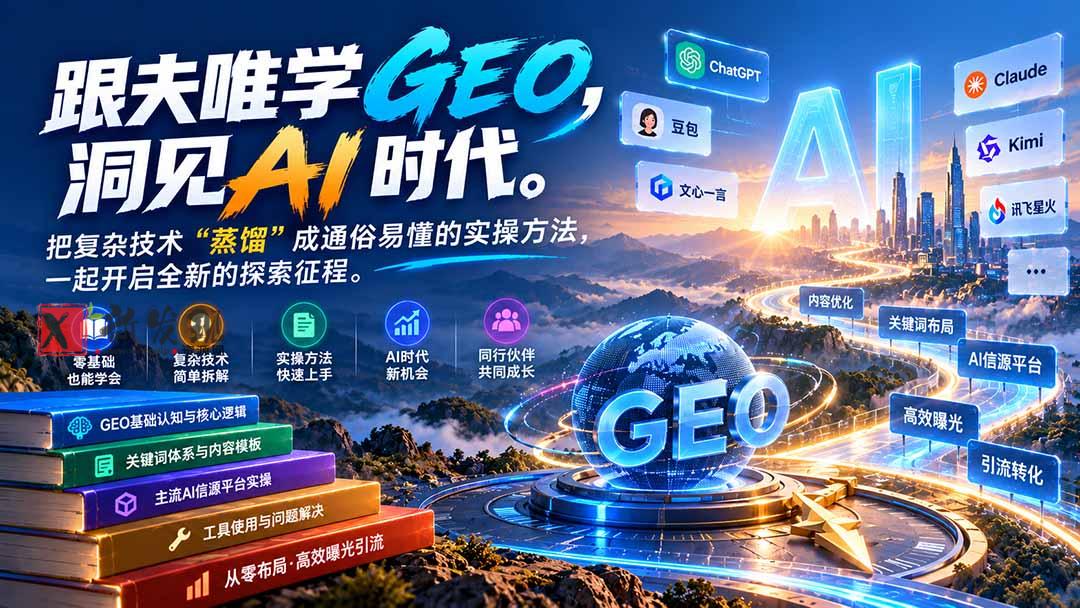 跟夫唯学GEO-更新1030，洞见AI时代。把复杂技术 “蒸馏” 成通俗易懂的实操方法，一起开启全新的探索征程-新发现资源网