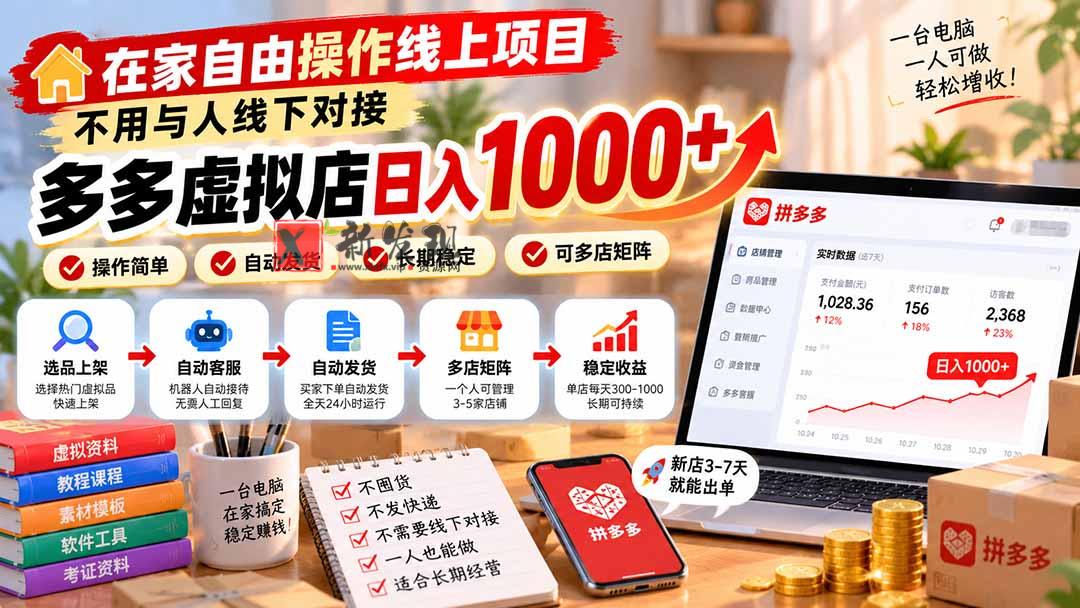 (21260期)在家自由操作线上项目,不用与人线下对接,多多虚拟店日入 1000+ 20261030070119-6ae440bf8ae25.jpg