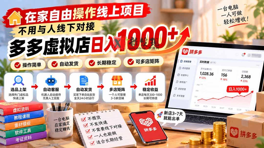 (21260期)在家自由操作线上项目,不用与人线下对接,多多虚拟店日入 1000+ 20261030070120-6ae440c0e3e45.jpg