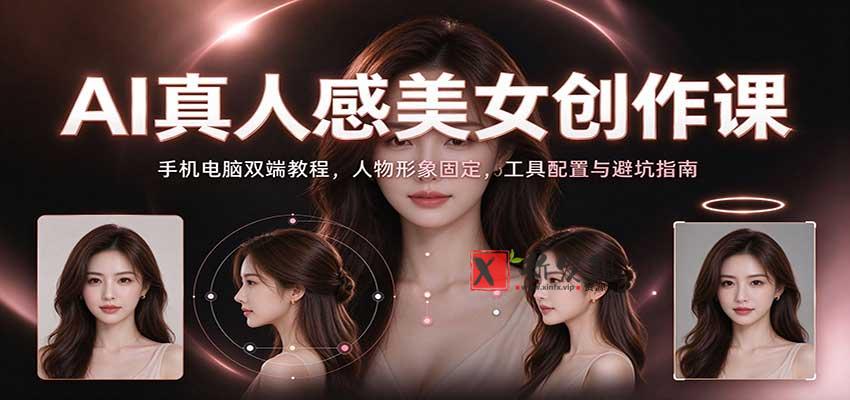 AI真人感美女创作课:手机电脑双端教程,人物形象固定,工具配置与避坑指南 20261030070153-6ae440e10968d.jpg