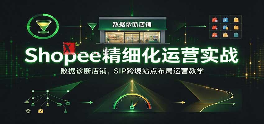 Shopee精细化运营实战：数据诊断店铺，SIP跨境站点布局运营教学【进阶】-新发现资源网