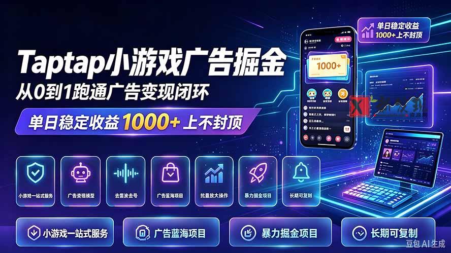(21263期)TapTap小游戏广告掘金日赚收益1000+上不封顶 20261031030147-6ae55a1b65a96.jpg