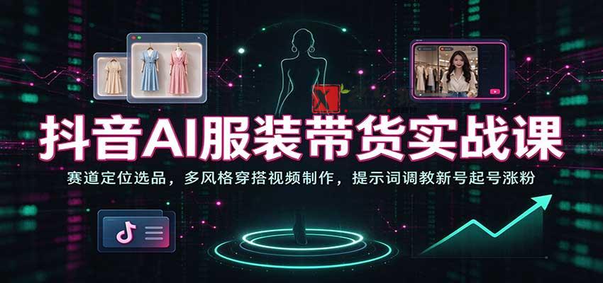 抖音AI服装带货实战课:赛道定位选品,多风格穿搭视频制作,提示词调教新号起号涨粉 20261031070100-6ae5922c3966f.jpg