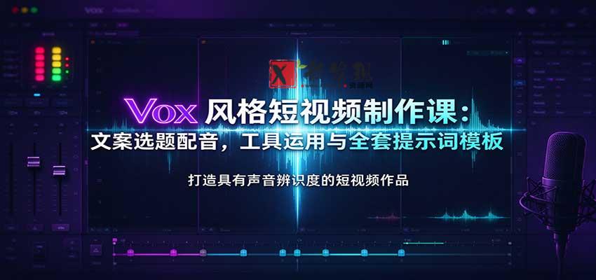 Vox风格短视频制作课：文案选题配音，工具运用与全套提示词模板-新发现资源网