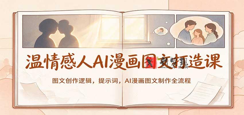 温情感人AI漫画图文打造课：图文创作逻辑，提示词，AI漫画图文制作全流程-新发现资源网