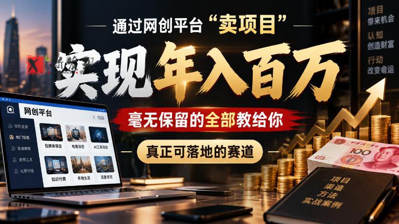 通过网创平台“卖项目”实现年入100w，毫无保留的全部教给你，真正可落地的赛道【揭秘】-新发现资源网