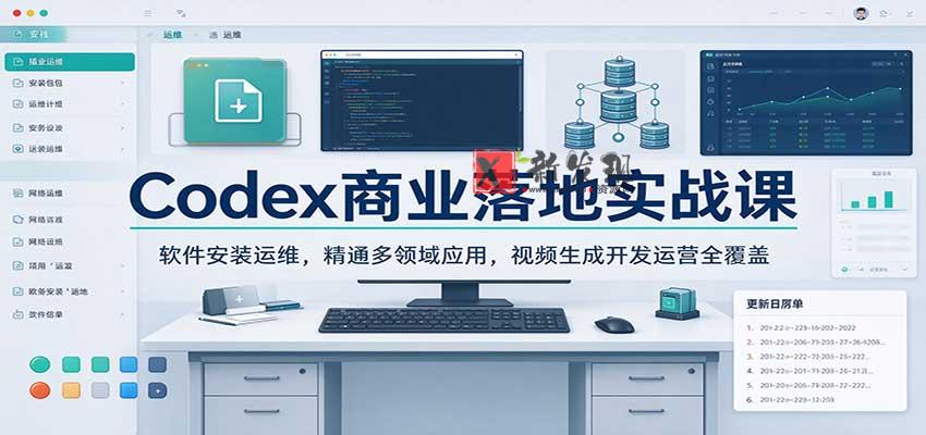 Codex商业落地实战课：软件安装运维，精通多领域应用，视频生成开发运营全覆盖-新发现资源网