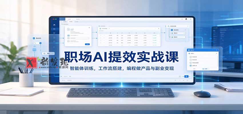职场AI提效实战课：智能体训练，工作流搭建，编程做产品与副业变现-新发现资源网