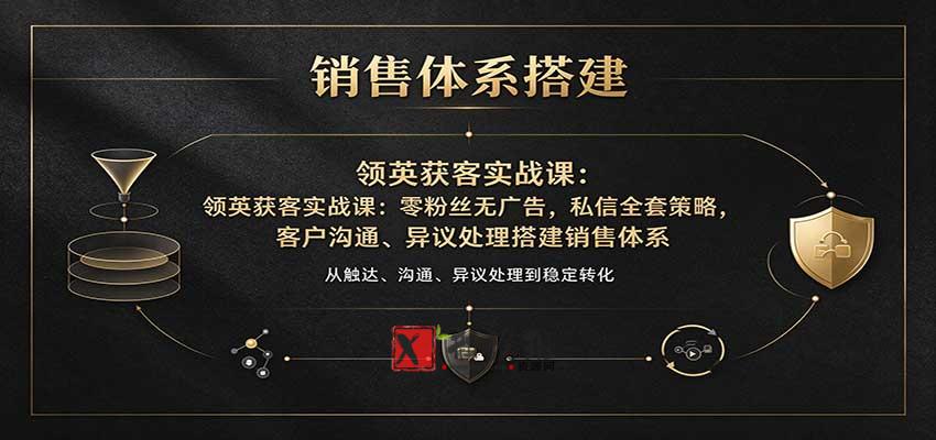 领英获客实战课:零粉丝无广告,私信全套策略,客户沟通、异议处理搭建销售体系-新发现资源网