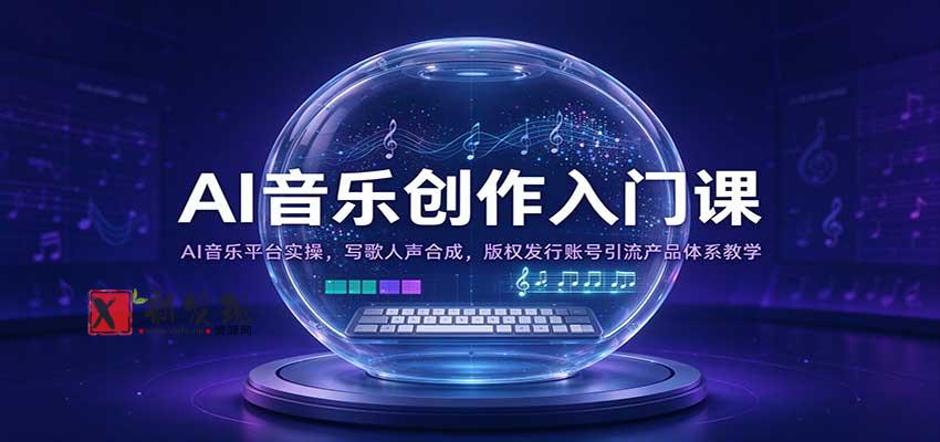 AI音乐创作入门课：AI音乐平台实操，写歌人声合成，版权发行账号引流产品体系教学-新发现资源网