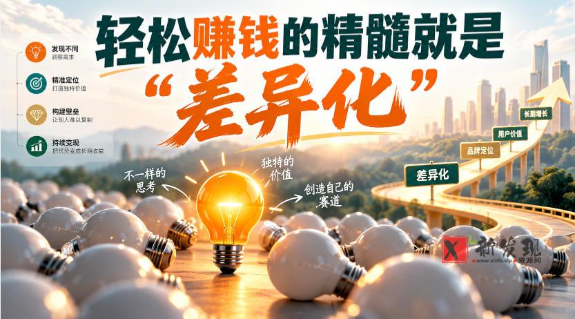 某公众号付费文章：轻松賺钱的精髓就是“差异化”-新发现资源网