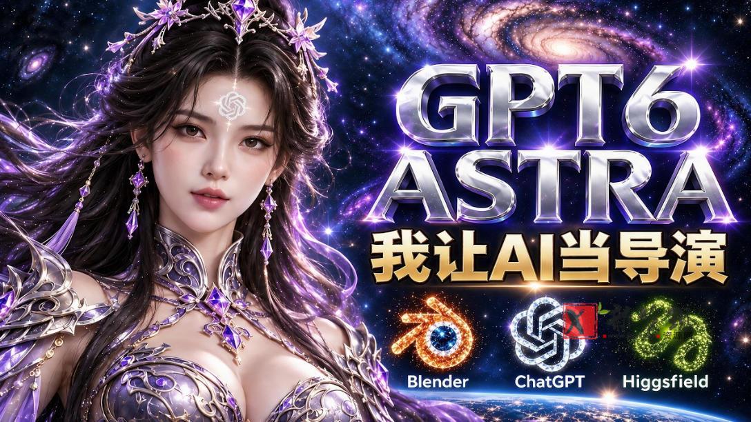 让GPT-6 Astra当导演！Higgsfield和Blender实战打造30秒玄幻精准运镜短片！-新发现资源网