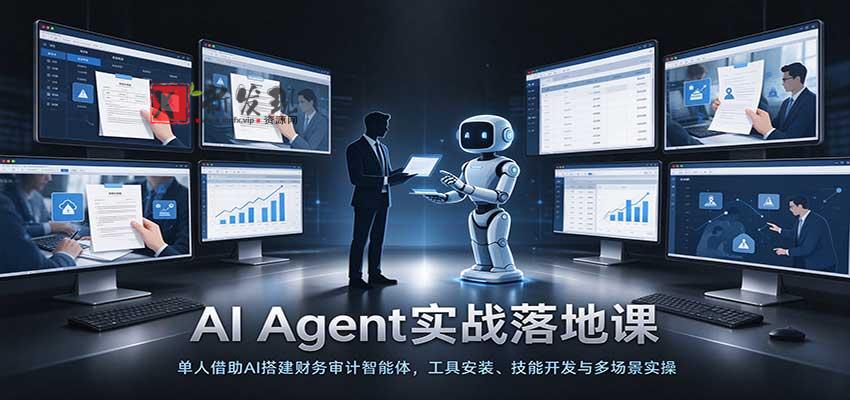 AI Agent实战落地课：单人借助AI搭建财务审计智能体，工具安装、技能开发与多场景实操-新发现资源网