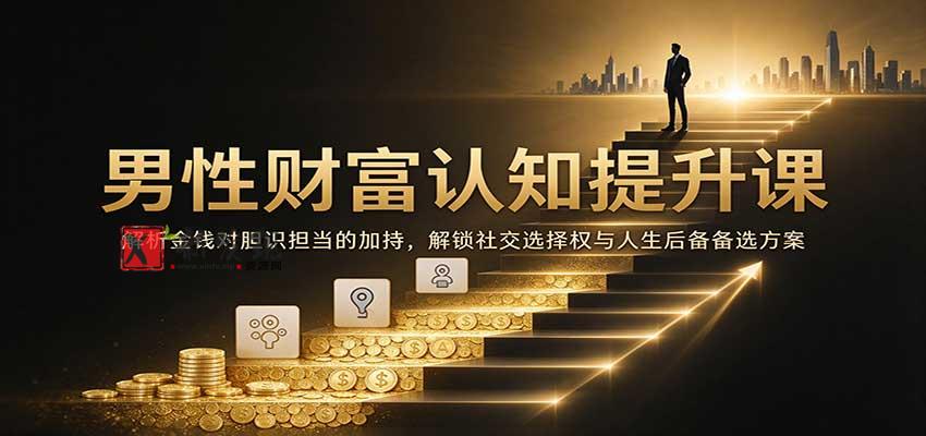 男性财富认知提升课：解析金钱对胆识担当的加持，解锁社交选择权与人生后备备选方案-新发现资源网