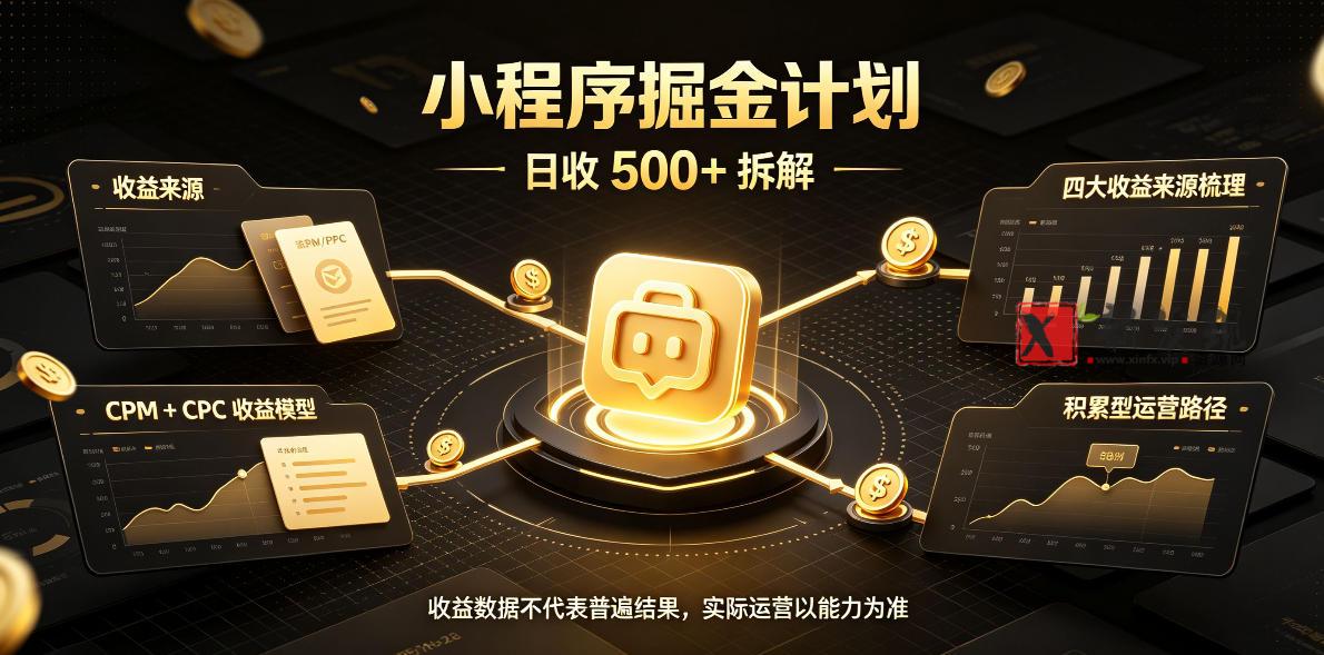 小程序推广计划，日收500+，腾讯官方打款，客户留存率高，收益长期稳定【揭秘】-新发现资源网